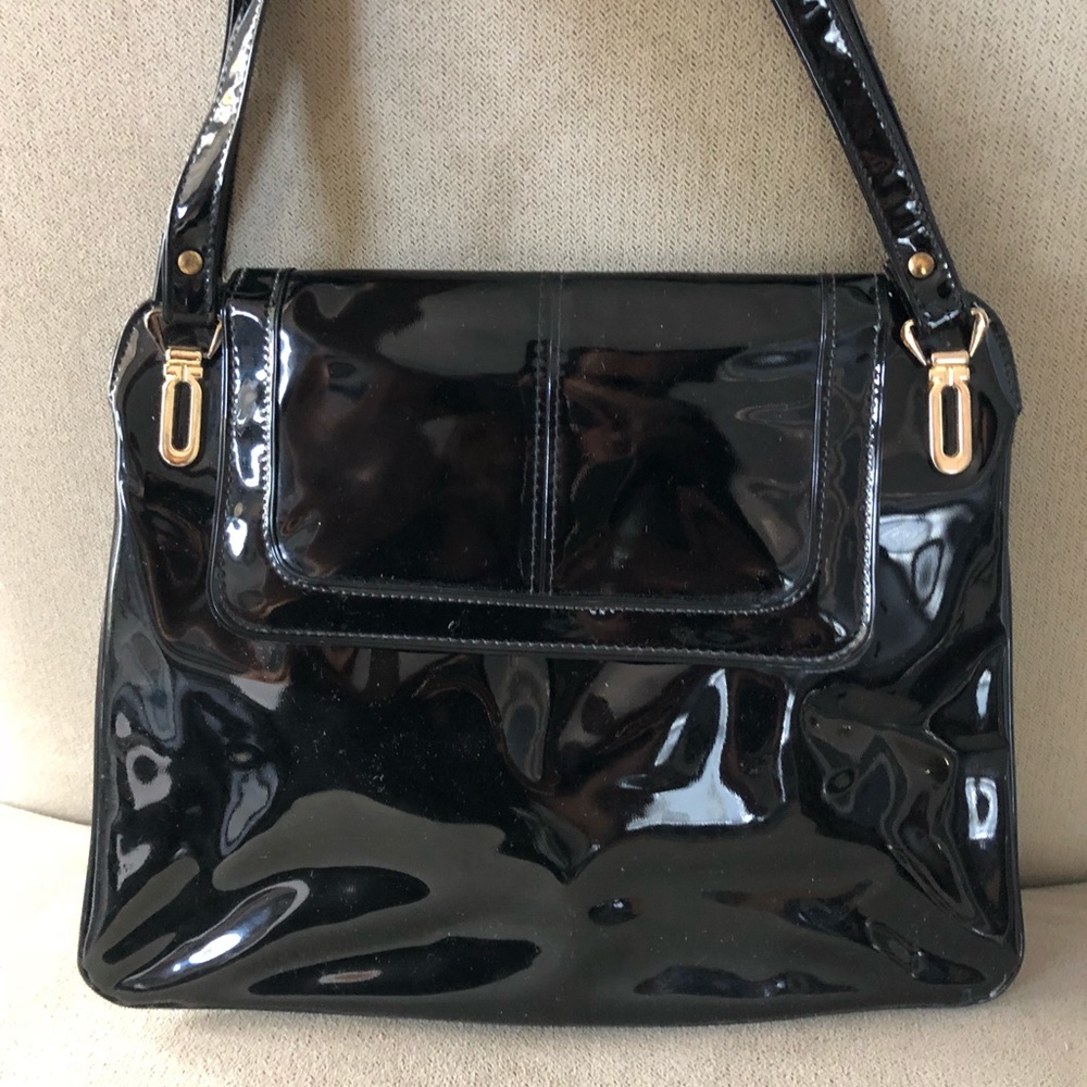Black patent vintage purse purchased in LA